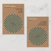 Op Art – 黒とクリーム – 段ボール 名刺 (正面/裏面)