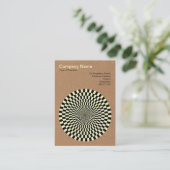 Op Art – 黒とクリーム – 段ボール 名刺 (スタンド正面)