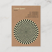 Op Art – 黒とクリーム – 段ボール 名刺 (裏面)