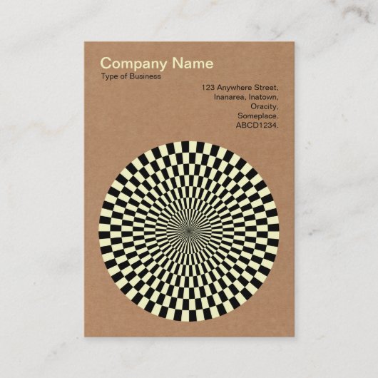Op Art – 黒とクリーム – 段ボール 名刺 (正面)