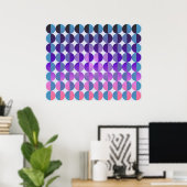 Op Art Big Circles By Half Blue Purple And Magenta ポスター (ホームオフィス)