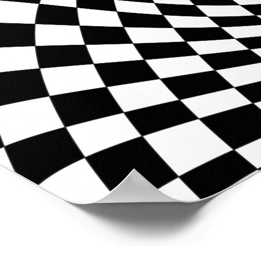 Op-Art Flash白黒 ポスター (角)