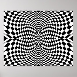 Op-Art Flash白黒 ポスター