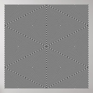 Op Art Only Symmetric Shapes 06 ポスター