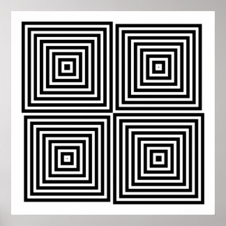 Op Art Only Symmetric Shapes 08 ポスター