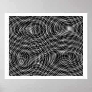 Op Art Random Moire Waves 01シームレス ポスター