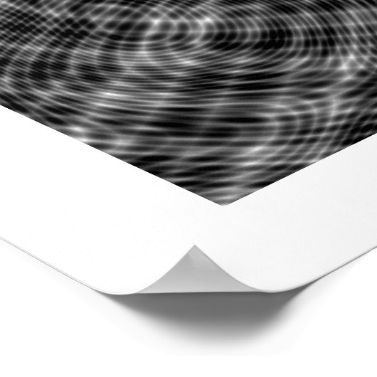 Op Art Random Moire Waves 01シームレス ポスター (角)