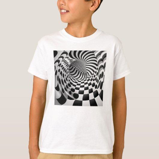 Op Art TunnelキッズベーシックTシャツ Tシャツ (正面)