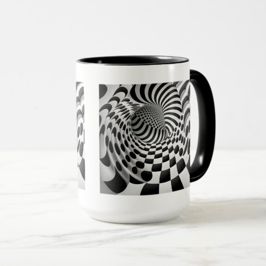 Op Art Tunnel Combo Mag, 15 oz マグカップ (正面右)