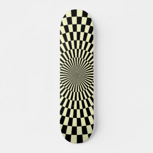 Op Art Wheel – クリーム&ブラック スケートボード