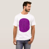 Op Art Wheel – マゼンタとブラック Tシャツ (正面フル)