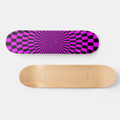 Op Art Wheel -Magenta and Black スケートボード (横)