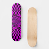 Op Art Wheel -Magenta and Black スケートボード (正面)