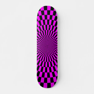 Op Art Wheel -Magenta and Black スケートボード