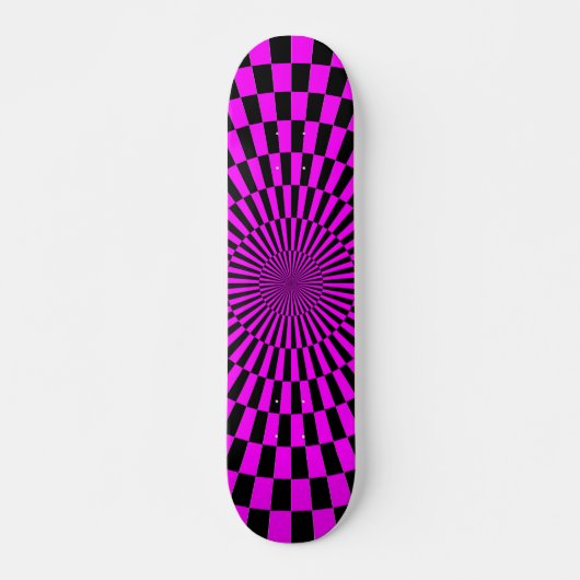 Op Art Wheel -Magenta and Black スケートボード (正面)