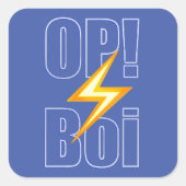 OP Boiゲーマーホワイトステッカー スクエアシール (正面)