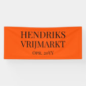 Op Maat Oranje Vrijmarkt-banner | Zwarte tekst -  横断幕 (横)