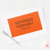 Op Maat Vrijmarkt-sticker | Oranje en Zwarte -  長方形シール (封筒)