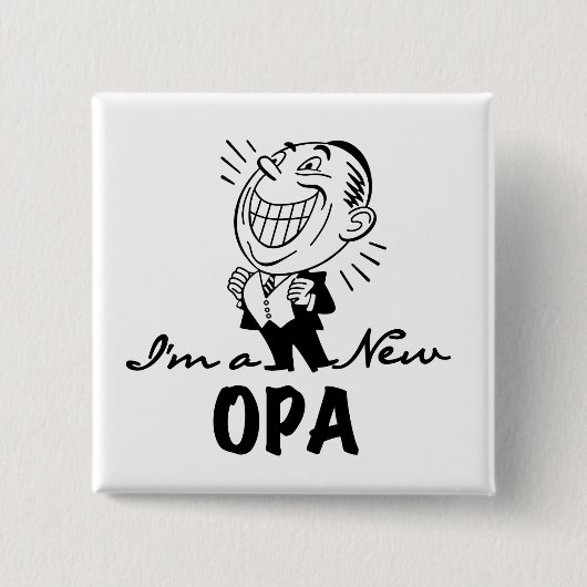 Opaの微笑の新しいTシャツおよびギフト 缶バッジ (正面)