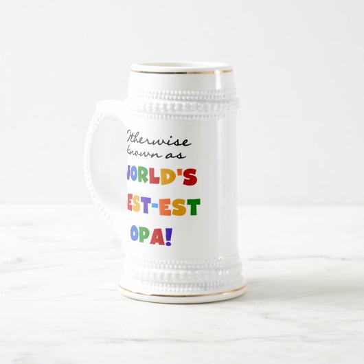 Opaの最も最高のなTシャツおよびギフトとしてさもなければ知られていて ビールジョッキ (正面左)