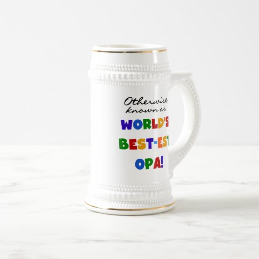 Opaの最も最高のなTシャツおよびギフトとしてさもなければ知られていて ビールジョッキ (正面右)