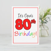 Opaの80thマイルストーンバースデーパーティーお祝い 招待状 (スタンド正面)