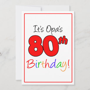 Opaの80thマイルストーンバースデーパーティーお祝い 招待状