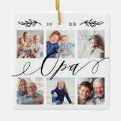 Opaへの贈り物 |孫の写真コラージュ セラミックオーナメント (正面)