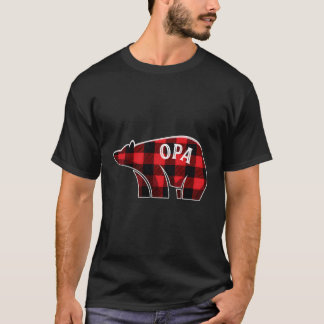 Opaクマplaidファミリーマッチングパジャマクリスマスギフト Tシャツ