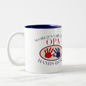 Opa最も最高のな手 ツートーンマグカップ (左)