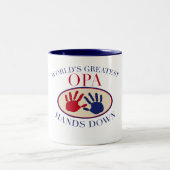 Opa最も最高のな手 ツートーンマグカップ (中央)