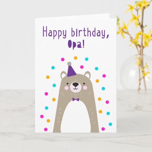 Opa誕生日カード カード (黄色い花)