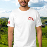 Opa – ドイツ語グランドパ 刺繍入りTシャツ<br><div class="desc">Opa用にデザインされた刺繍男性のTシャツ – ドイツのおじいちゃん。ルシンプルミラ文字デザインラの家族関係に関する</div>