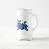 Opa blue Heart Graffiti Bierkrug Krug ビールジョッキ (正面右)