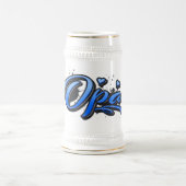 Opa blue Heart Graffiti Bierkrug Krug ビールジョッキ (中央)
