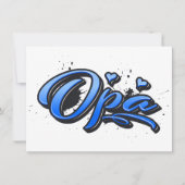 Opa blue Heart Graffiti Karte Grußkarte (正面)
