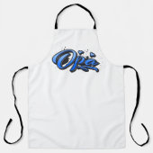 Opa blue Heart Graffiti Schürze Grillschürze エプロン (正面)