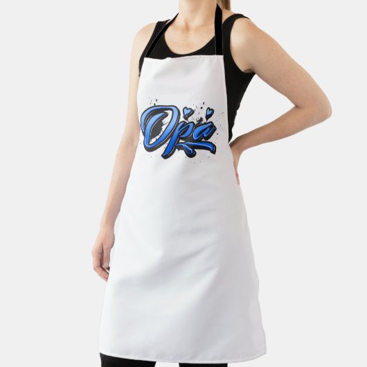 Opa blue Heart Graffiti Schürze Grillschürze エプロン (インサイチュ)