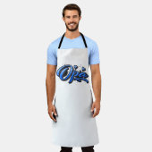 Opa blue Heart Graffiti Schürze Grillschürze エプロン (着用した状態)