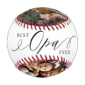 Opa Ever Script Father's Day 4 Photo Collage 野球ボール (裏面)