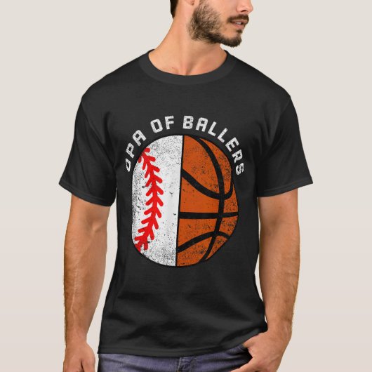 Opa Of Ballers Funny Baseball Basketball Grandpa  Tシャツ (正面)
