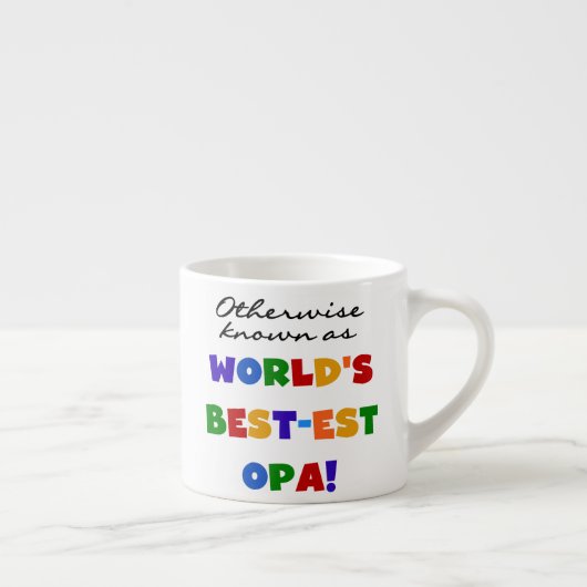 Opa Tシャツと最高のギフトとして知られている エスプレッソカップ (右)