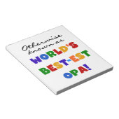 Opa Tシャツと最高のギフトとして知られている ノートパッド (アングル)