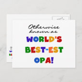 Opa Tシャツと最高のギフトとして知られている ポストカード (正面/裏面)