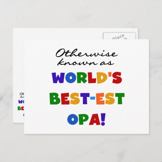Opa Tシャツと最高のギフトとして知られている ポストカード (正面/裏面)