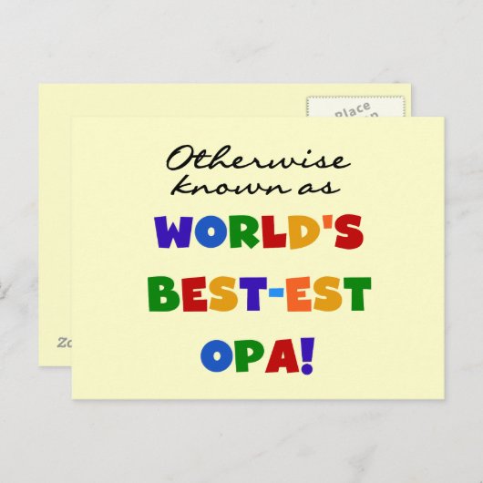 Opa Tシャツと最高のギフトとして知られている ポストカード (正面/裏面)