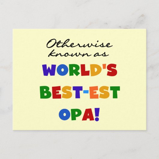 Opa Tシャツと最高のギフトとして知られている ポストカード (正面)