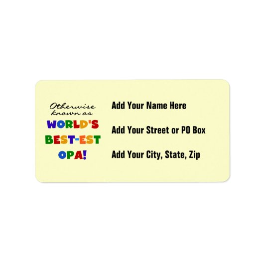 Opa Tシャツと最高のギフトとして知られている ラベル (正面)
