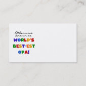 Opa Tシャツと最高のギフトとして知られている 名刺 (裏面)