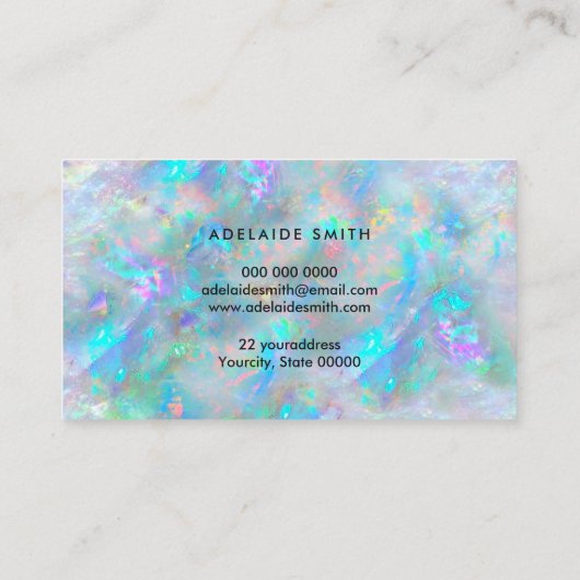 opalテクスインスパイアチャロイヤリティカード 名刺 (裏面)